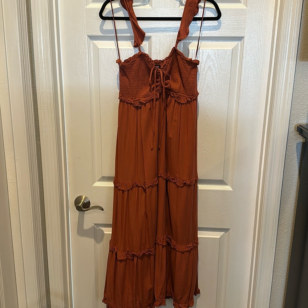 Women's Burnt Orange Flowy Dress - size L